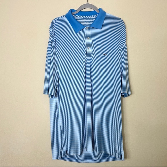 Vineyard Vines Other - Vineyard Vines Blue and White Striped Golf Polo Size XL